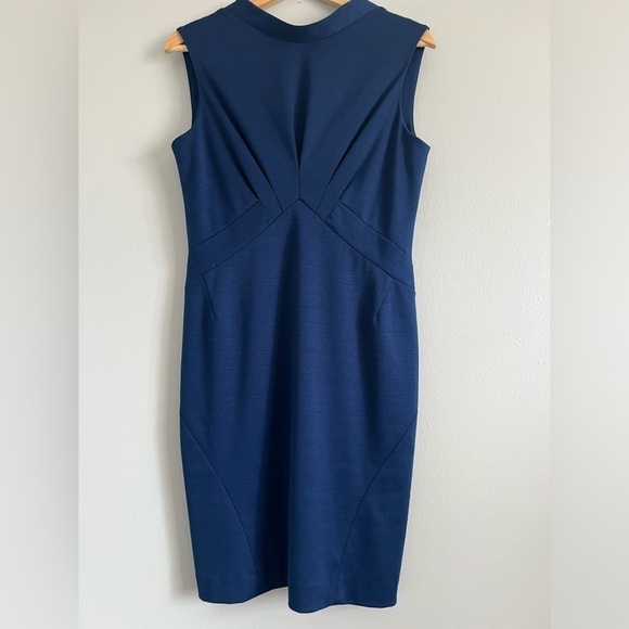 Zac Spoke Zac Posen Dark Blue Teal Fit & Flare Mini Dress Size 6 Party Date - Picture 1 of 7
